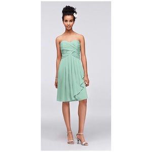 David’s Bridal strapless bridesmaid dress